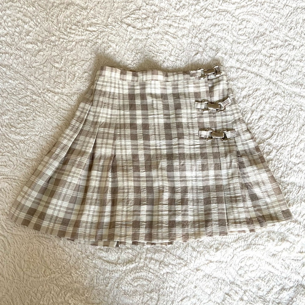 Plaid Pleated Skirt